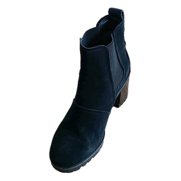 UGG Hazel Black Suede Chelsea Boots 6.5 Womens Waterproof Lug Sole Ankle Bootie - Picture 10 of 16